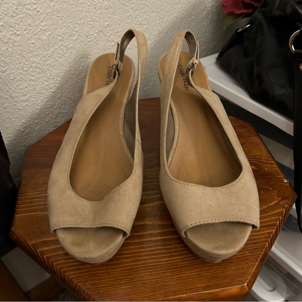 tan wedge heels - Picture 3 of 7